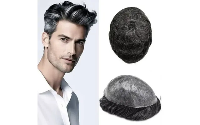 Mens Hairpiece Lyrical Hair Human Hair Replacement System Durable Thin Skin Pu Injected Toupee Hair Wigs For Men product image