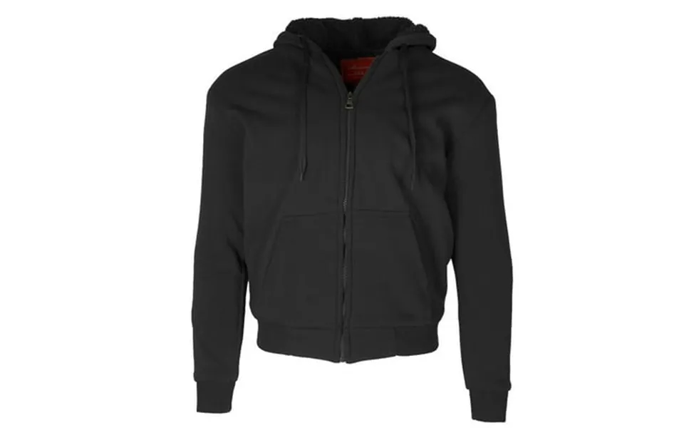 Mens Hoodie Sherpa Lined Polyester Fleece Full Zip Long Sleeve Hooded Sweatshirt Black M