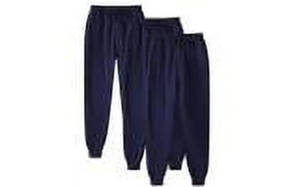 Mens Joggers Sweatpants 3-pack Solid Color Casual Sports Drawstring Pants Navy