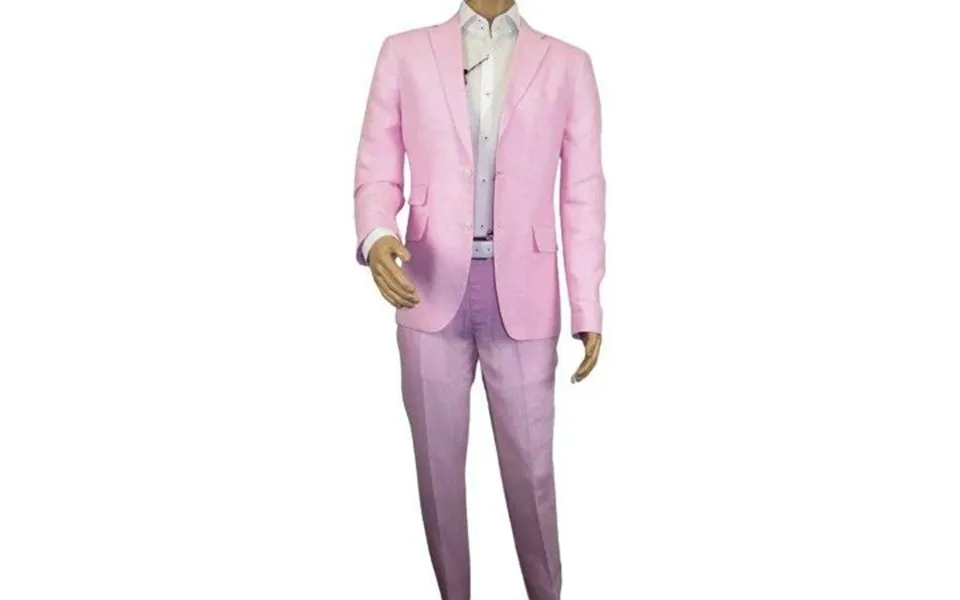 Mens Premium 100% Linen Cocktail Suit By Inserch Breathable And Cool Su880 Pink