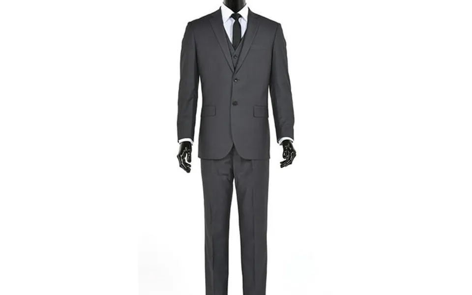 Mens Three Piece Two Button Modern Fit Italian Styled Single Breasted Suit Set Black Gray Navy Blue Charcoal