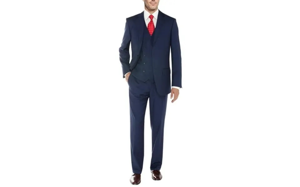 Mens Ticket Pocket Three Piece Db French Blue Modern Fit