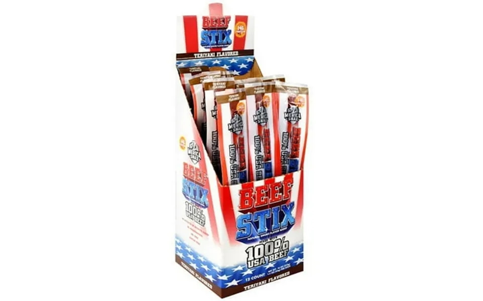 Merica Labz Beef Stix Teriyaki 12 1.5 Oz Sticks