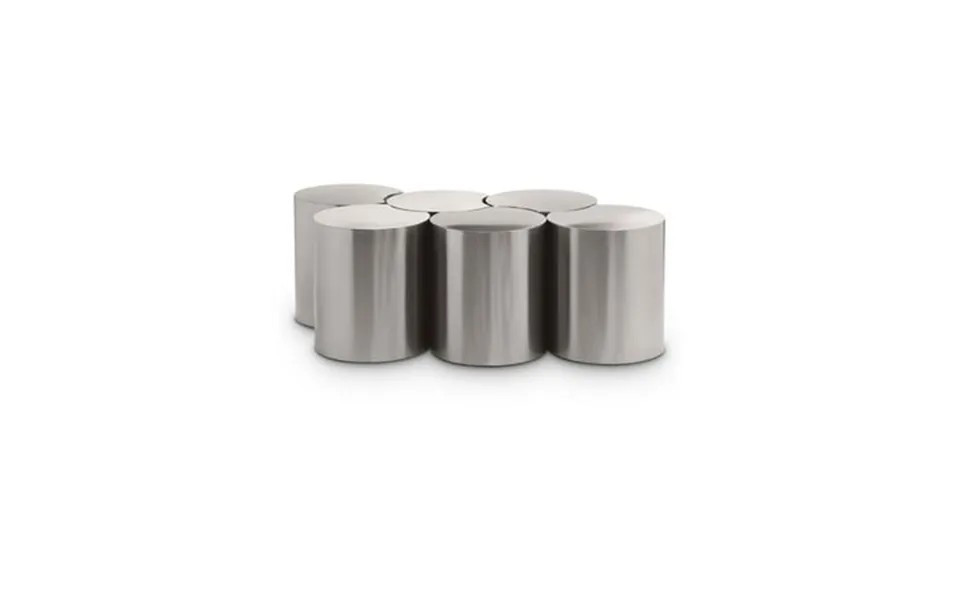 Meridian Furniture Dimple 6 Piece Silver Iron Metal Coffee Table