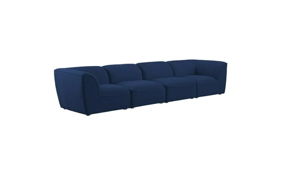 Meridian Furniture Miramar Navy Durable Linen Textured Modular Sofa