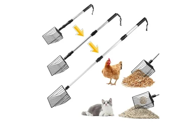 Metal Cat Litter Scoop With 42 Long Handle Expandable Chicken Poop Scooper With Deep Shovel Heavy Duty Non-stick Litter  product image