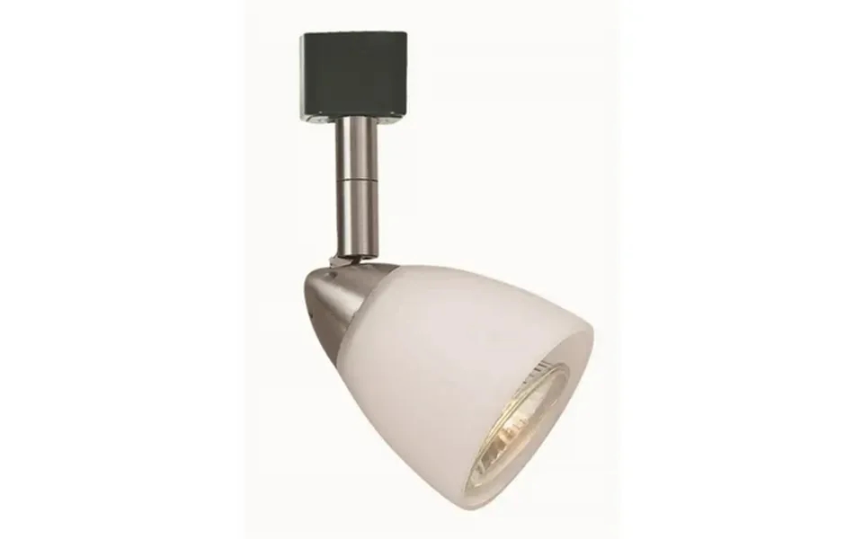 Metal Track Light With Interchangeable Round Glass Shade Silver And White- Saltoro Sherpi