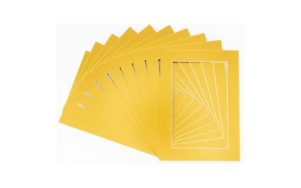Metallic Gold Acid Free 12x16 Picture Frame Mats With White Core Bevel Cut For 8x10 Pictures - Fits