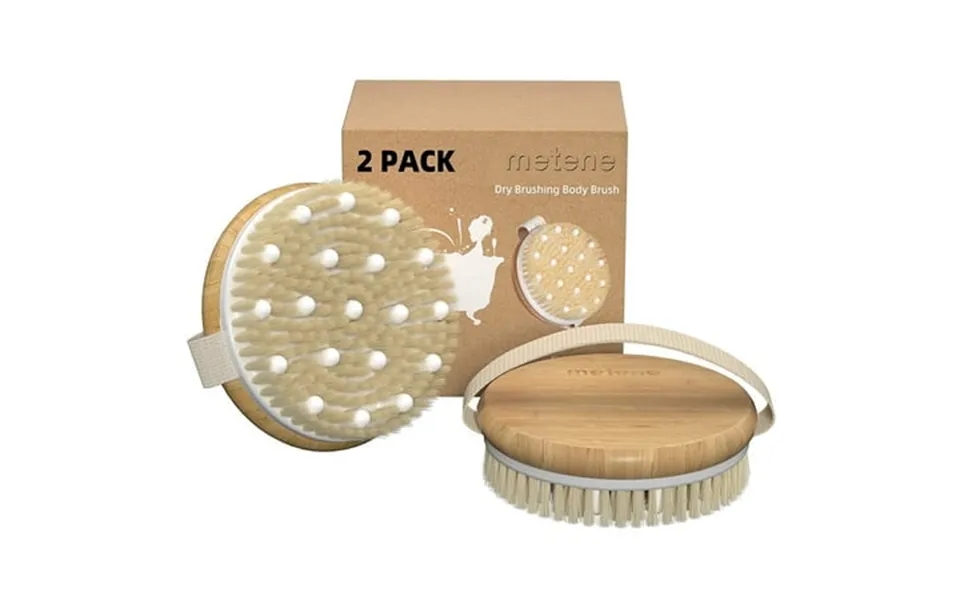 Metene 2 Pack Shower Body Brush With 2 Strong Hook Exfoliating Bath Scrub Brush With Massage Nodes For Wet Or Dry Brushi