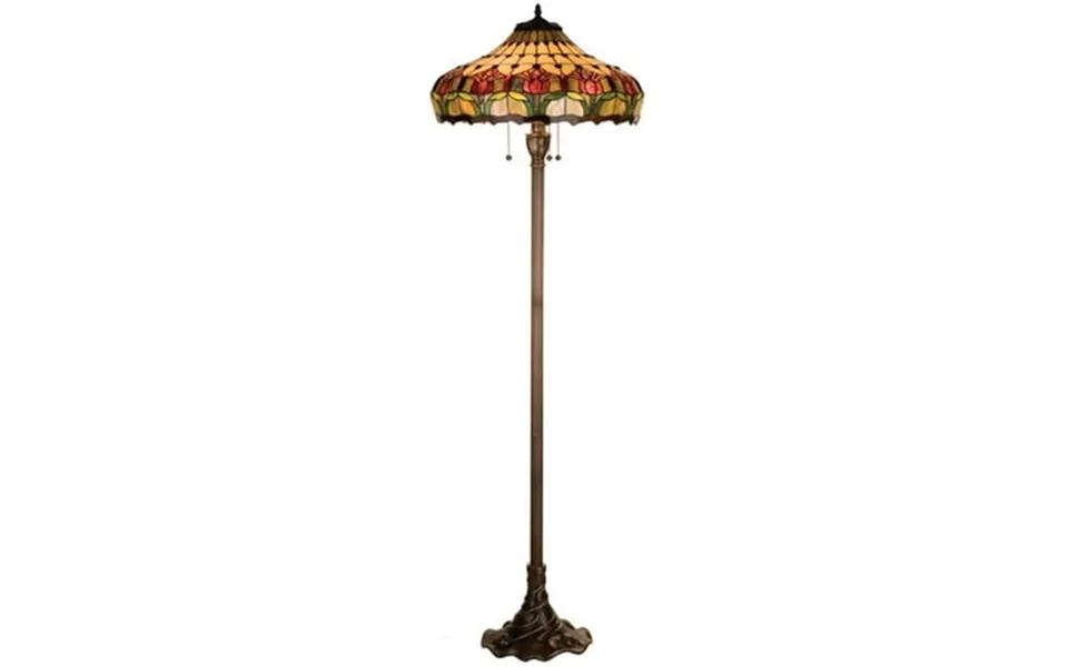 Meyda Tiffany 11070 3 Light Colonial Tulip Floor Lamp Mahogany