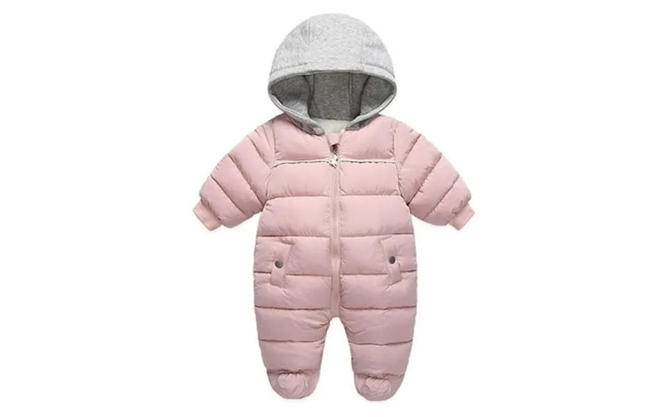 Mgdxox Baby Winter Snowsuit Warm Fleece Lined Jumpsuit Hooded Down Jacket Toddler Jumpsuit Out Pink 12-18 Months