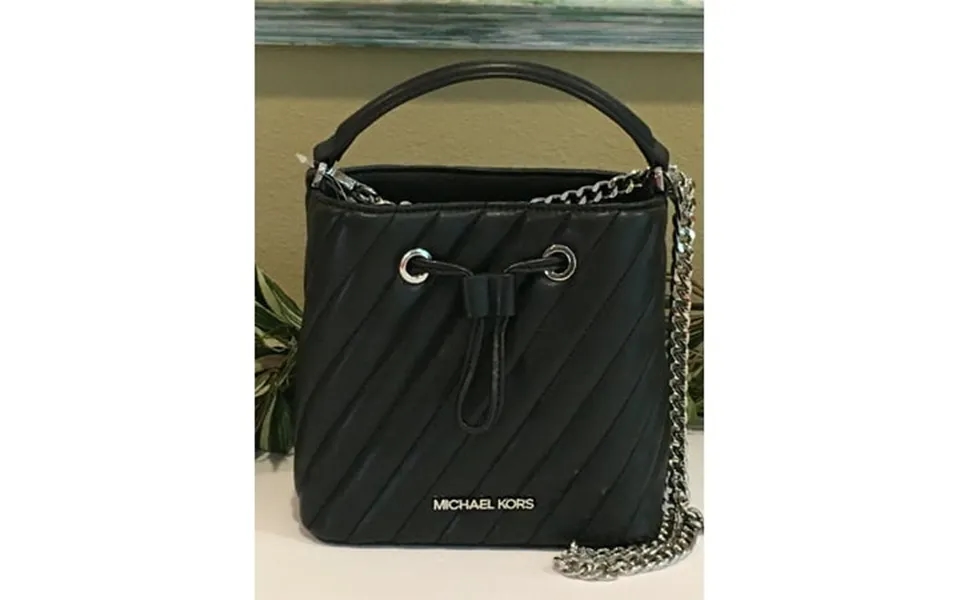 Michael Kors By Michael Kors Women S Vegan Faux Leather Bucket Crossbody Handbag Black