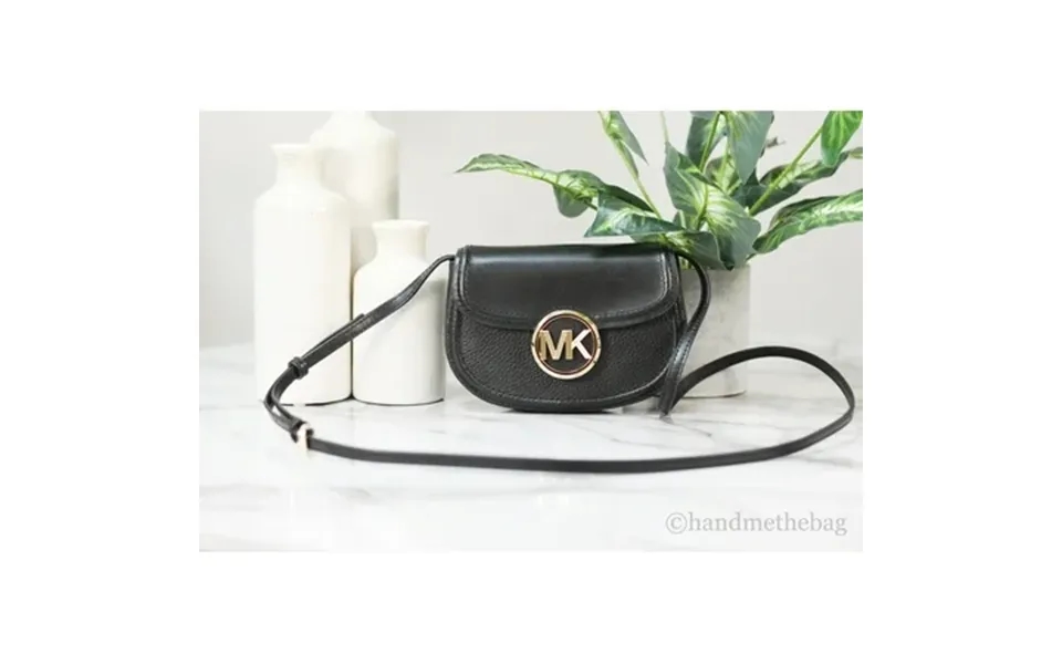 Michael Kors Fulton Black Leather Small Belt Bag Crossbody Waist Bag Handbag