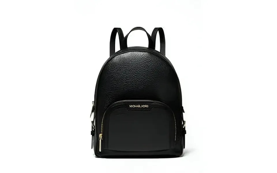 Michael Kors Jaycee Women S Zip Pocket Pebbled Leather Medium Backpack Black