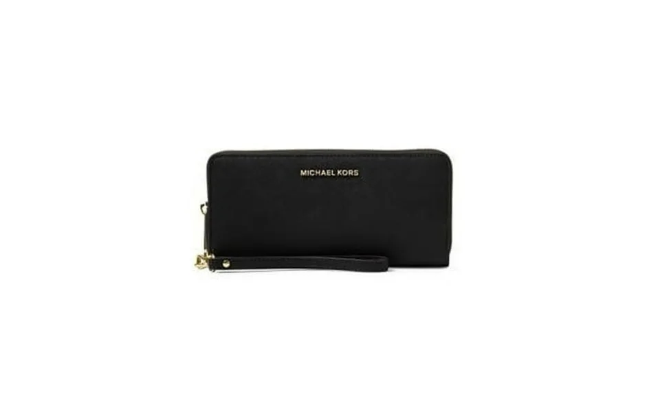Michael Kors Jet Set Ladies Large Black Leather Long Wallet 32s5gtve9l001