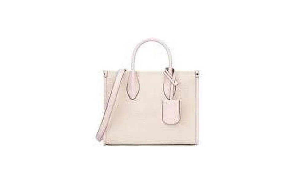 Michael Kors Mirella Small Powder Blush Canvas Shopper Crossbody Handbag Purse
