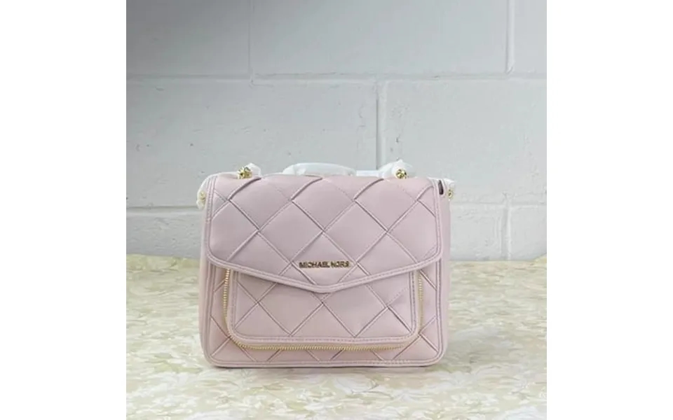 Michael Kors Regina 35s1gu7l8u Medium Woven Shoulder Bag In Powder Blush