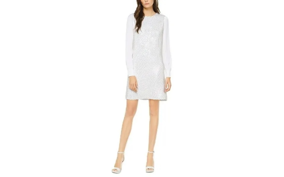 Michael Kors Sequined Viscose-crepe Dress White Silver 0