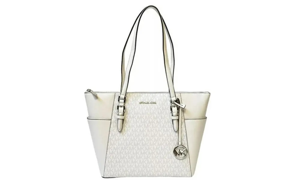 Michael Kors Womens Charlotte Large Logo And Leather Top-zip Tote Bag Optic White 35t4scft7b-opwhite