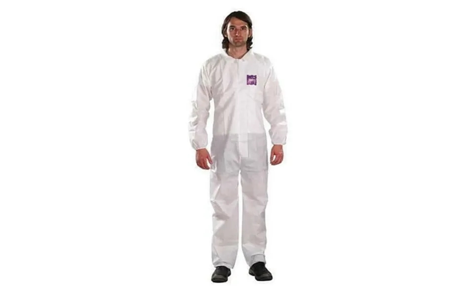 Microchem Collared Coveralls L White Sms Pk25 Wh15-s-92-100-04