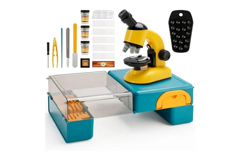 Microscope Kit For Kids 100x-1200x Kids Microscope With Carrying Box Led Light Science Experiments Kit Toys For Kids 3-5