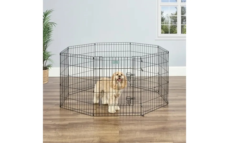 Midwest Home For Pets Metal Exercise Pet Dog Playpen With Door 8 Panels Foldable Portable 30 High