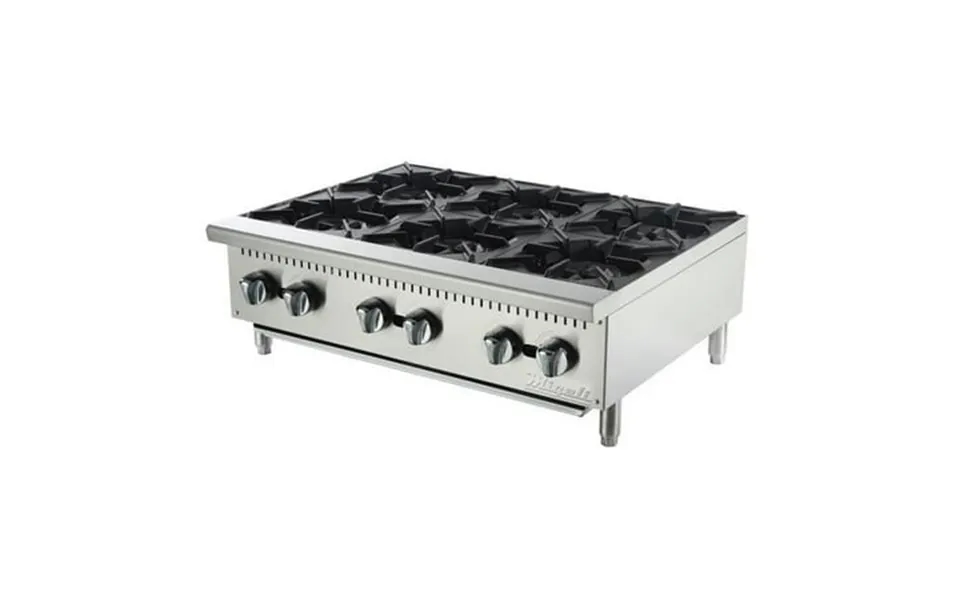 Migali 36 In. Competitor Series Countertop 6 Burners Hot Plate Stainless Steel