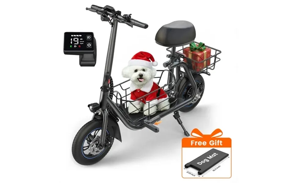 Mihover 19mph Foldable 550w Electric Scooter With Seat For Adult 12 Inch Commuter E Scooter For Pets With Front & Back B