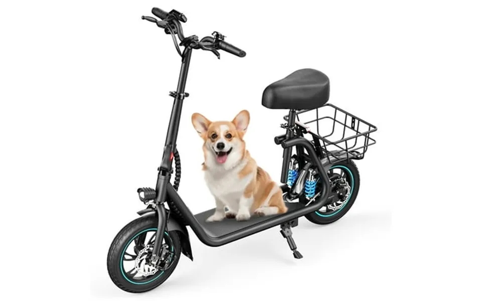 Mihover 550w Electric Scooter With Seat For Adult 12 Inch Commuter Electric Scooter With Dual Shock Absorbers And Basket