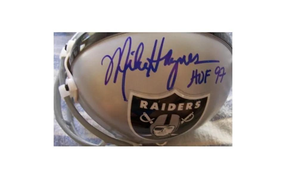 Mike Haynes And Howie Long Autographed Oakland Raiders Mini Helmet Jsa
