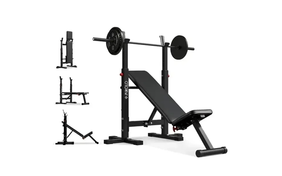 Mikolo Adjustable Weight Bench 660lbs Foldable Bench Press With Squat Rack Multi-functional Adjustable Flat Incline Benc
