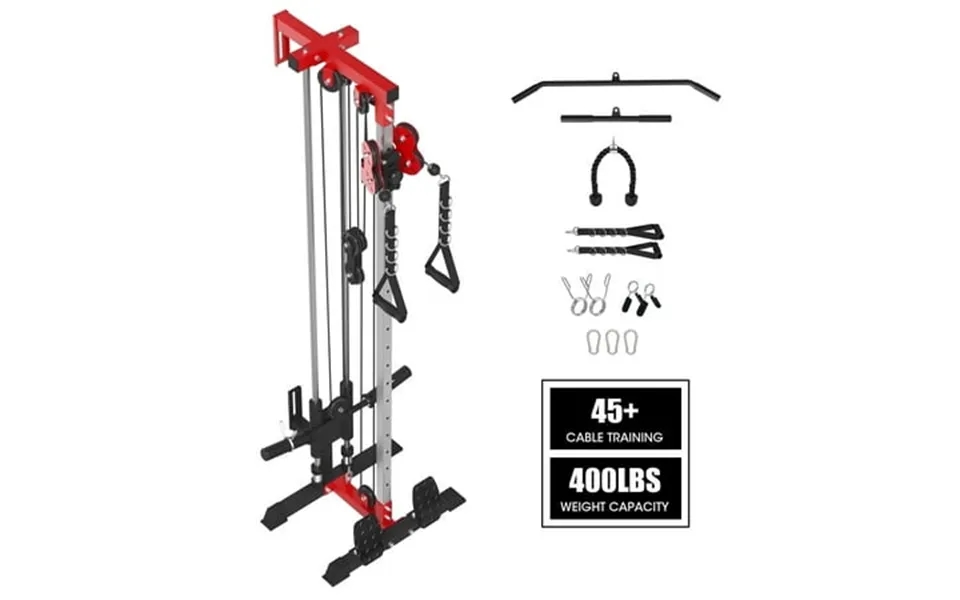 Mikolo Cable Crossover Machine Lat Pull Down Machine Wall Mounted Pulley Tower Functional Trainer With Adjustable 26 Pos