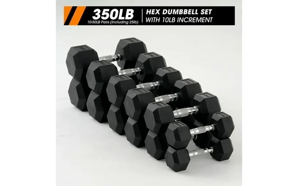 Mikolo Rubber Hex Dumbbell Set Option In 350lbs Strength Training Weight Set Home Gym
