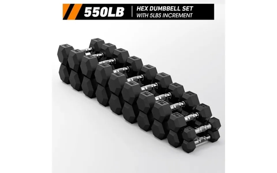 Mikolo Rubber Hex Dumbbell Set Option In 550lbs Strength Training Weight Set Home Gym