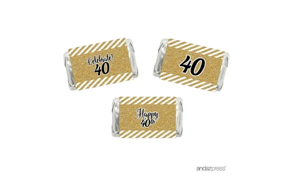 Milestone Hershey S Miniatures Labels Stickers Celebrate 40 40th Birthday Or Anniversary 36-pack Not Real Glitter