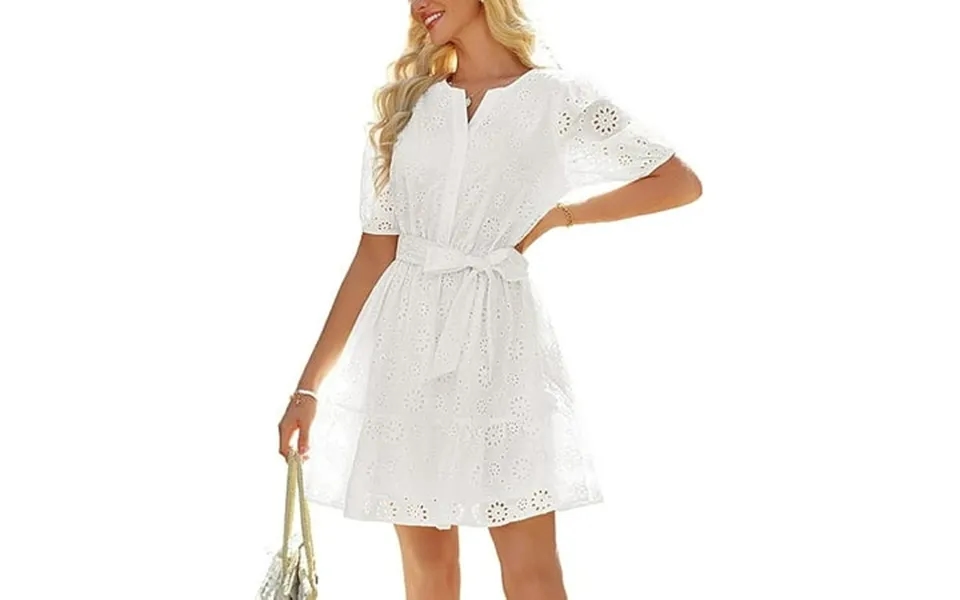 Mini Dress V-neck Puff Sleeve