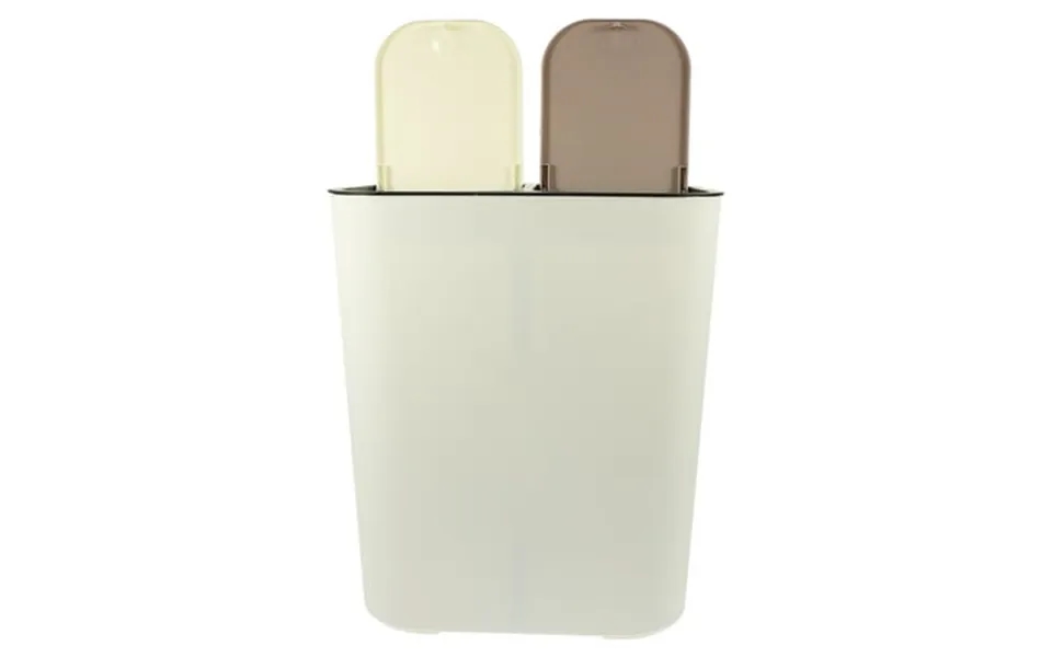 Minkissy Dual Compartment Trash Can Beige Living Room 1set 13
