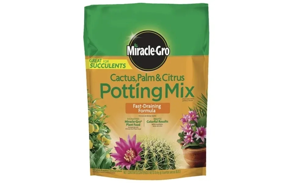 Miracle-gro Cactus Palm And Citrus Potting Mix 8-quart Pack Of 2 Bags