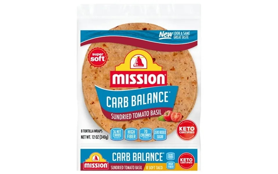 Mission Carb Balance Sundried Tomato Basil Tortilla Wraps 8 Count