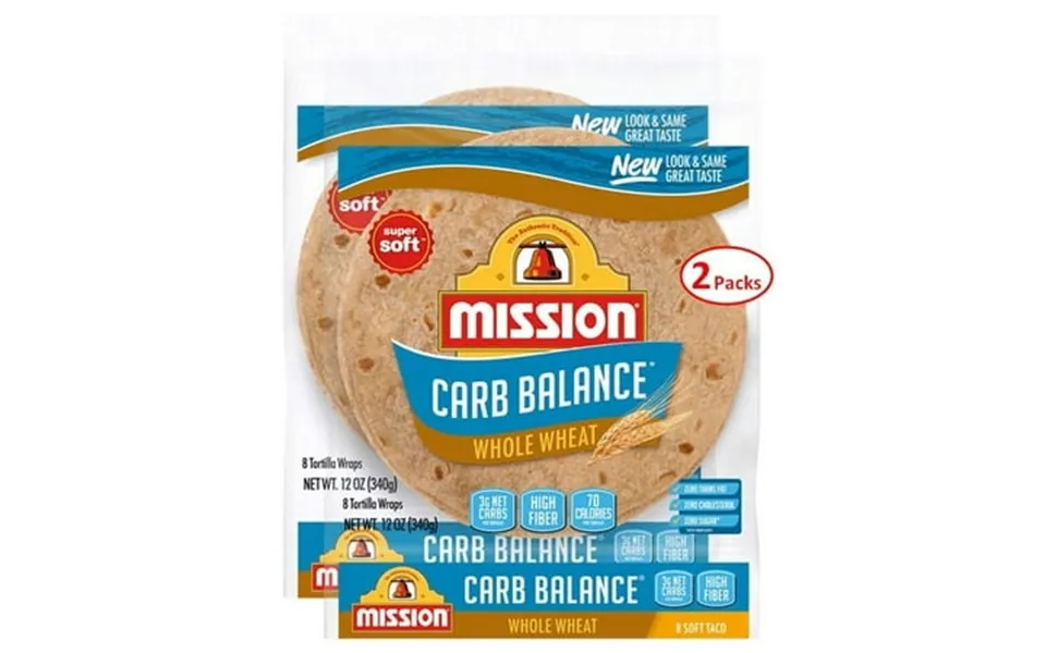 Mission Foods Carb Balance Whole Wheat Soft Taco 8 Ct 2 Bags 0g Trans Fat Per Serving
