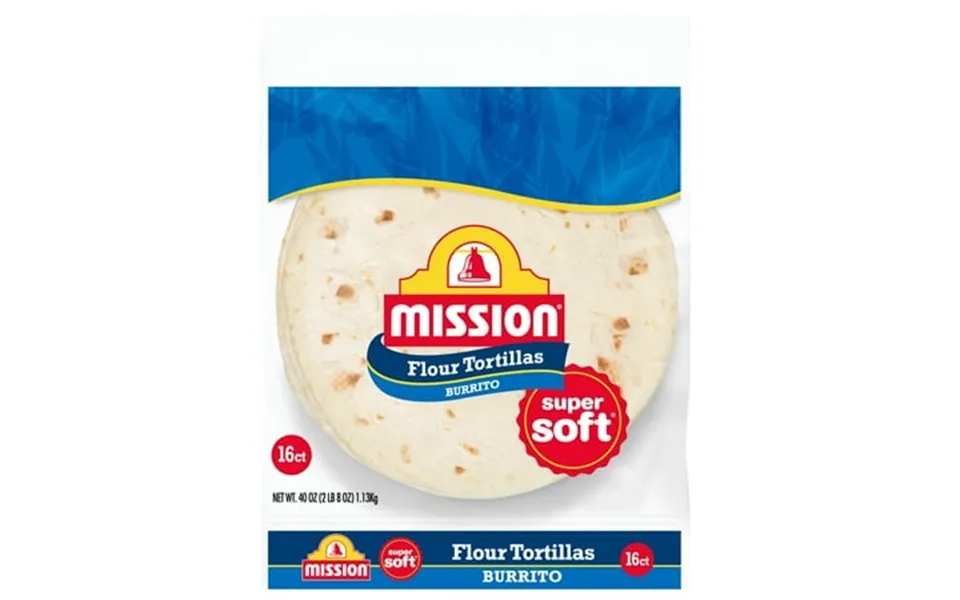 Mission Super Soft Flour Tortillas Burrito Size 16 Count