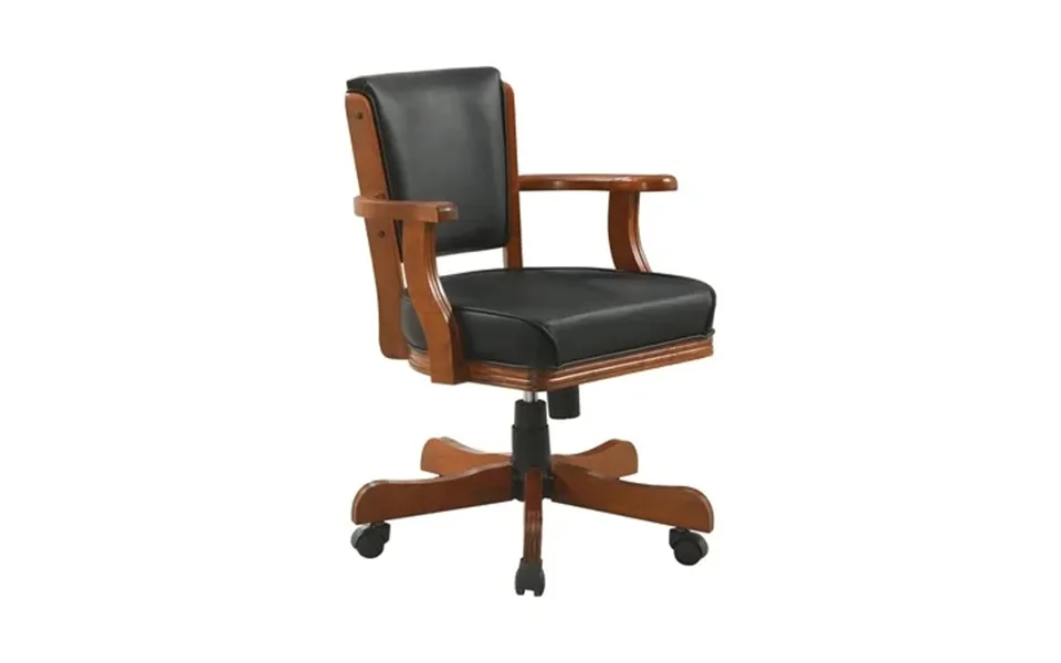 Mitchell Upholstered Game Chair Chestnut And Black
