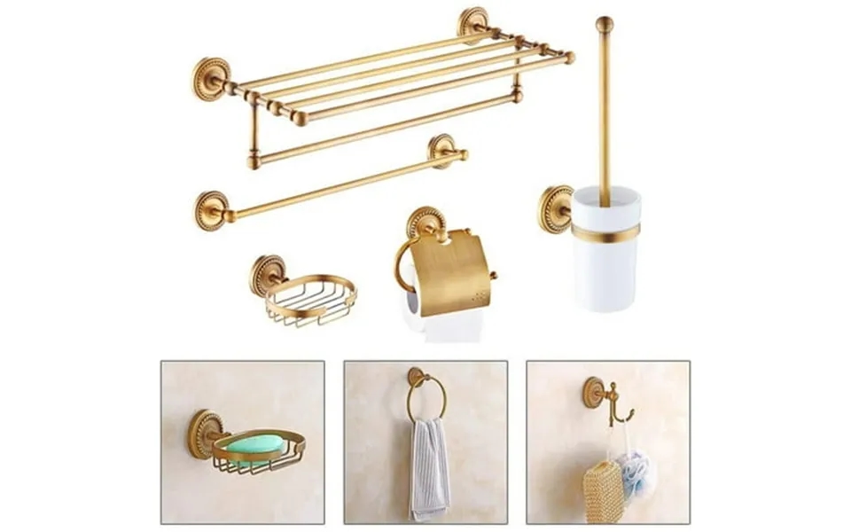 Miumaeov 7pcs Bath Accessory Set Bathroom Hardware Toilet Paper Holder Towel Bar Rack