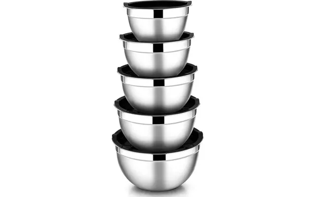 Mixing Bowls With Lids Set Of 5 Vesteel Stainless Steel Mixing Bowls Metal Nesting Salad Bowls Size 4 product image