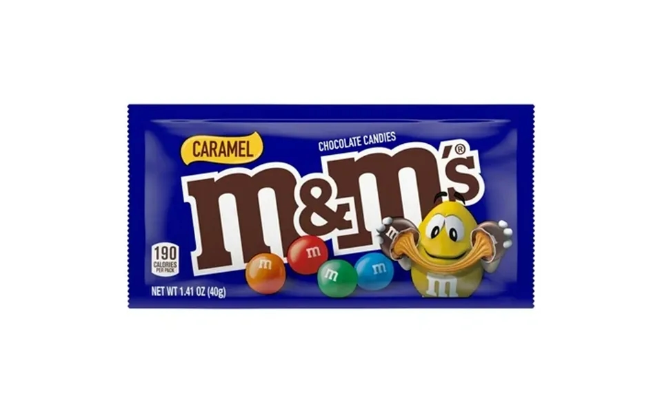 M&m S Caramel Milk Chocolate Candy Full Size 1.41 Oz Shelf Stable Plastic Bag