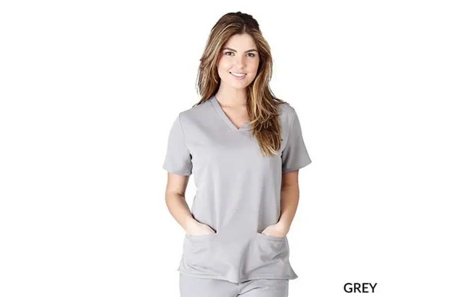 M&m Scrubs Women S Ultra Soft Stretch Drop-neck 2 Pocket Scrub Top 8117 Red Large