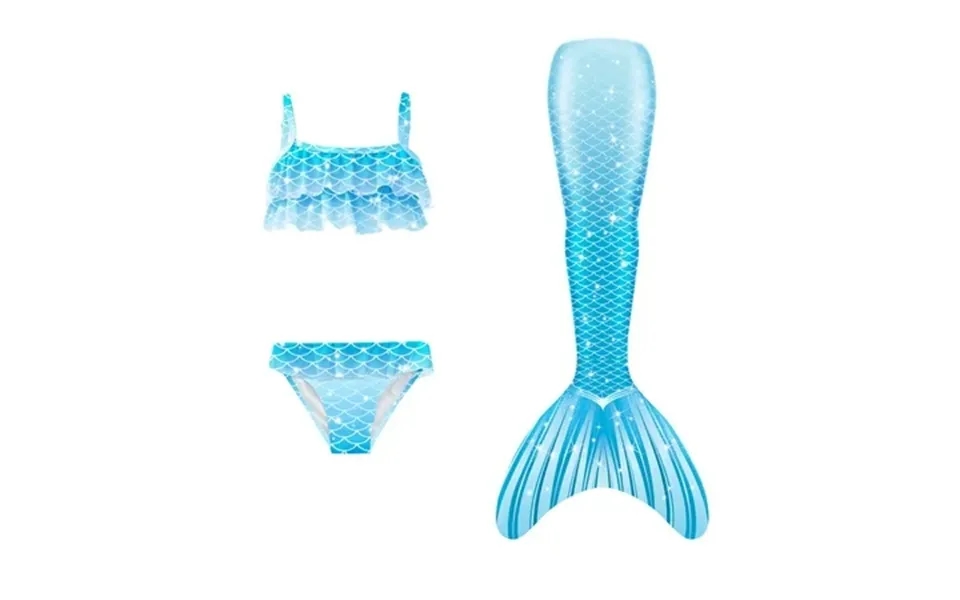 Mncekfod Girl S Swimsiut 3pcs Quick Dry Bathing Suits With Matching Tail Suit Cover Up Bikini Fish Set Beach Vcation Swi