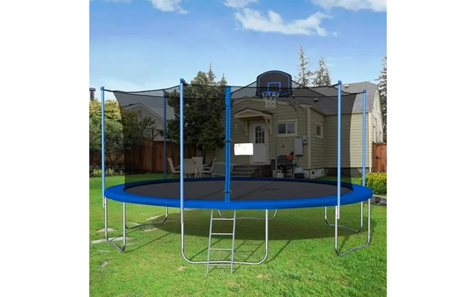 Mobicia 1000 Lbs 16ft Outdoor Trampoline Basketball Trampoline Combo Home Trampoline With Safety Enclosure Net Basketbal