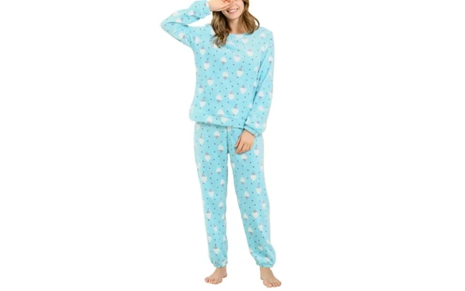 Moda Nova Junior S Printed Long Sleeve Winter Flannel Pajama Sets Medium Blue