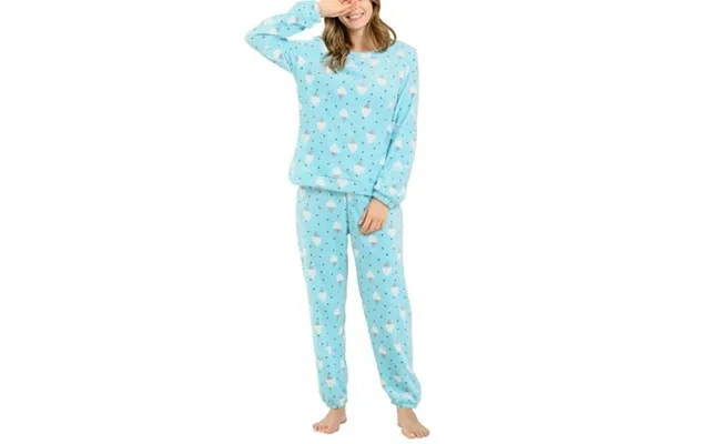 Moda Nova Junior S Printed Long Sleeve Winter Flannel Pajama Sets Medium Blue product image